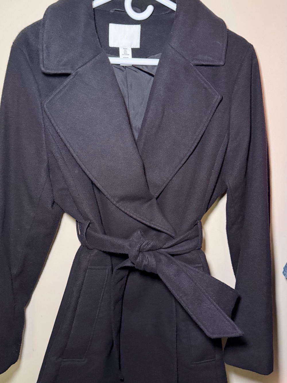 H&M Black Belted Trench Coat